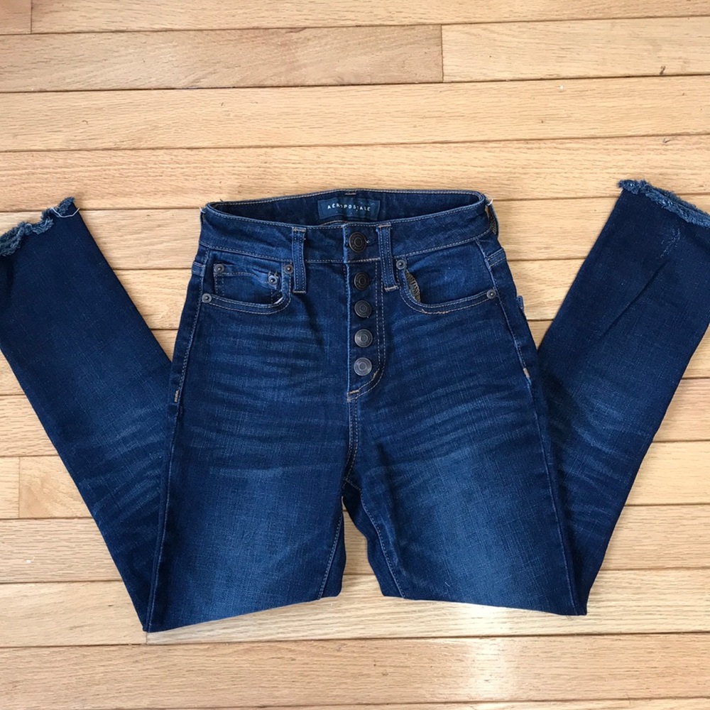 Aeropostale super high rise cropped jeans